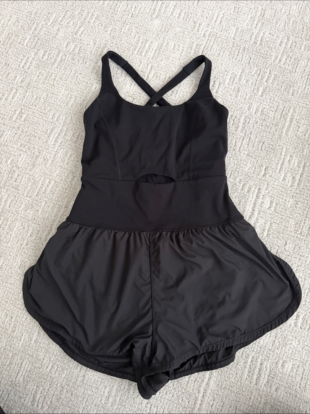 Free People Black Crossback Active Romper